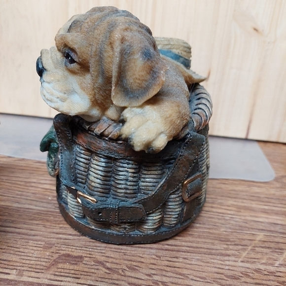 Vintage Ceramic Puppy in a Basket Bank - Picture 5 of 11